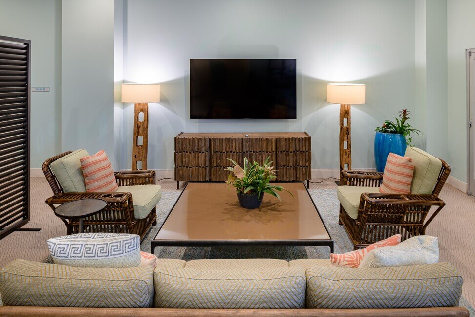 Lounge area in front of TV