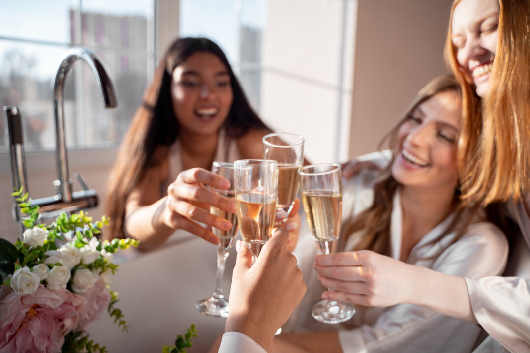 women celebrating bachelorette party