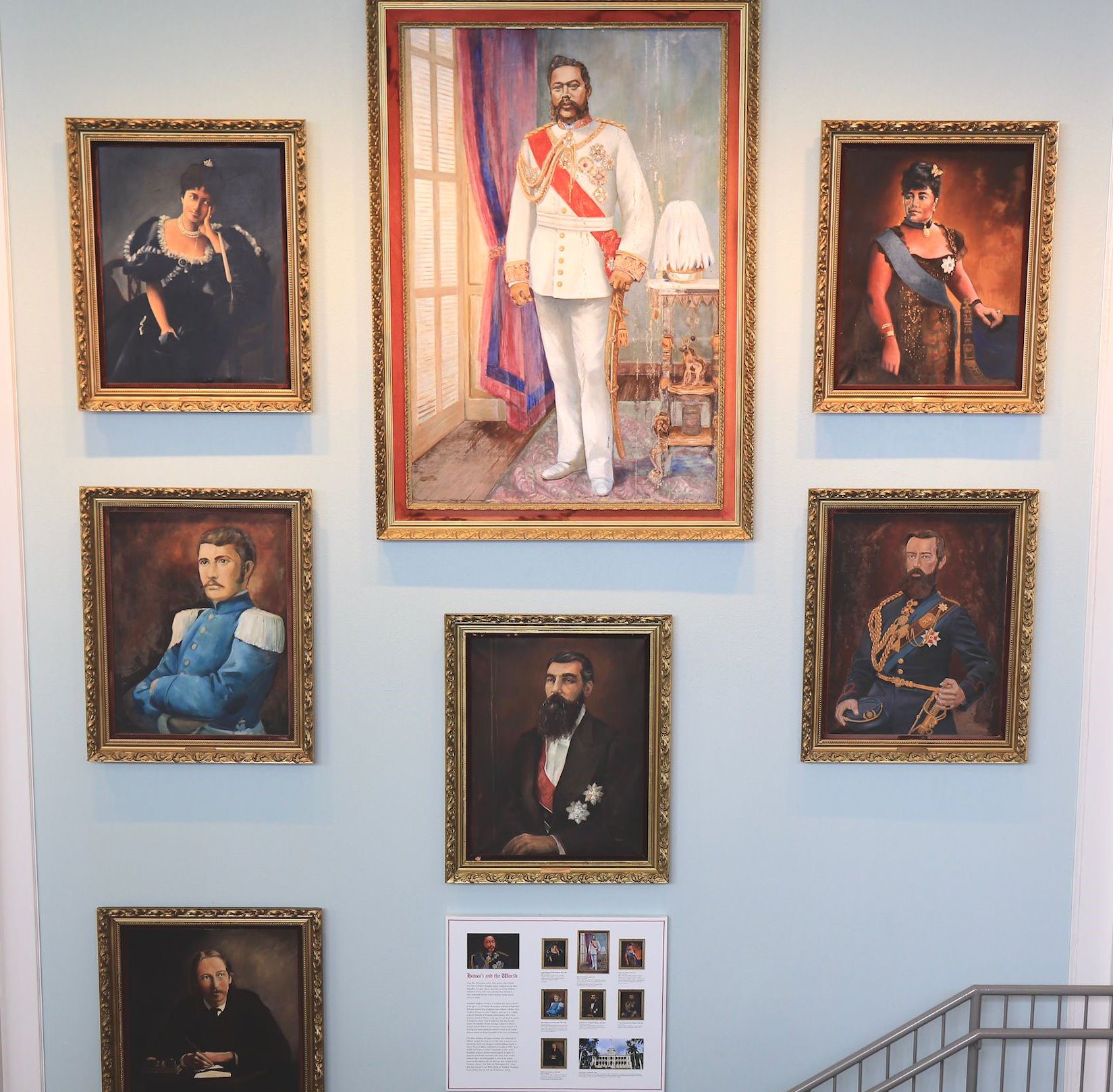 Multiple portraits for Hawaiian royalty