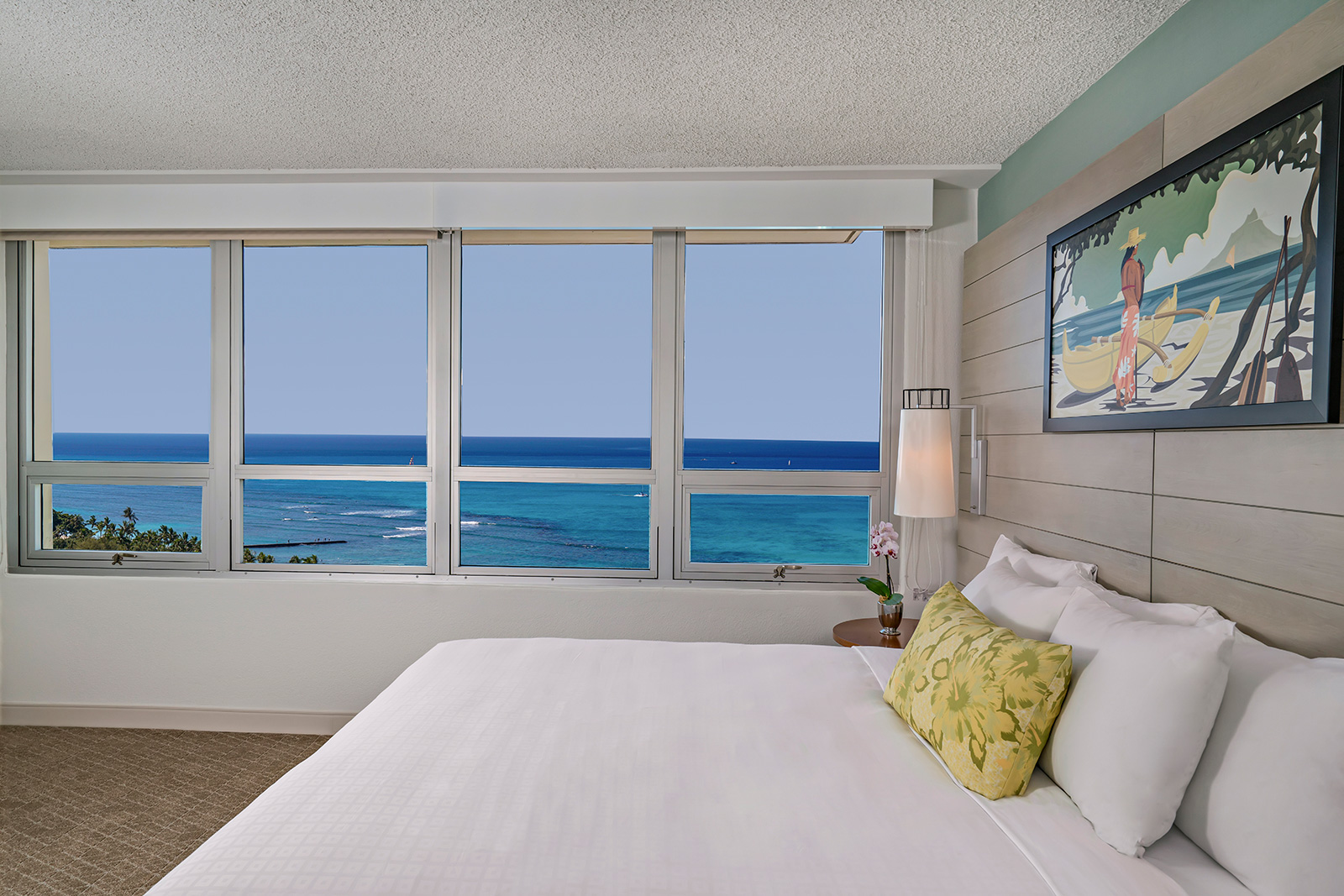 hotel room with city view